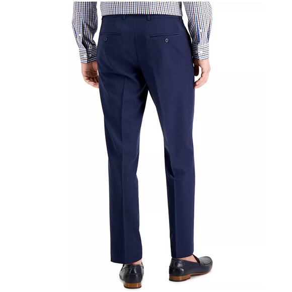 Perry Ellis Men's Solid Navy Modern-Fit Stretch Classic Dress Pants Size 29x30 - Picture 2 of 5